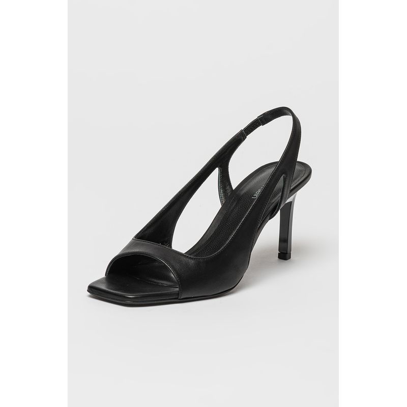 Fashion, accesorii si bijuterii - Femei - Incaltaminte femei - Sandale femei - Sandale Calvin Klein slingback de piele cu toc stiletto Negru 37 EU - Infinity.ro
