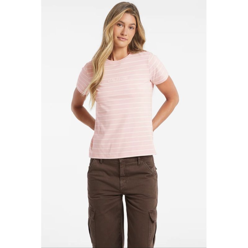 Fashion, accesorii si bijuterii - Femei - Imbracaminte femei - Tricouri si topuri femei - Tricou dama Guess W4BI53 XS INTL Roz - Infinity.ro