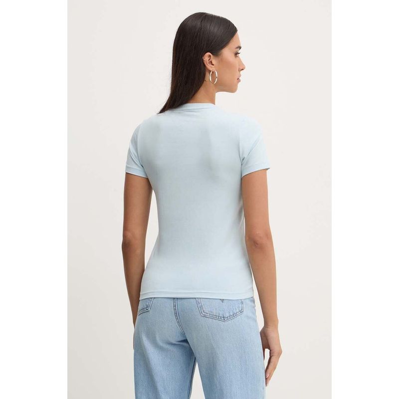 Fashion, accesorii si bijuterii - Femei - Imbracaminte femei - Tricouri si topuri femei - Tricou dama Guess W4YI02 S INTL Albastru deschis - Infinity.ro