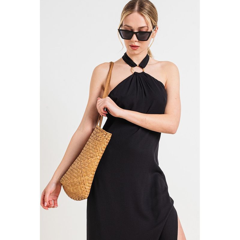 Fashion, accesorii si bijuterii - Femei - Imbracaminte femei - Rochii femei - Rochie dama de vara Guess Ring E4GK10 Negru S INTL - Infinity.ro