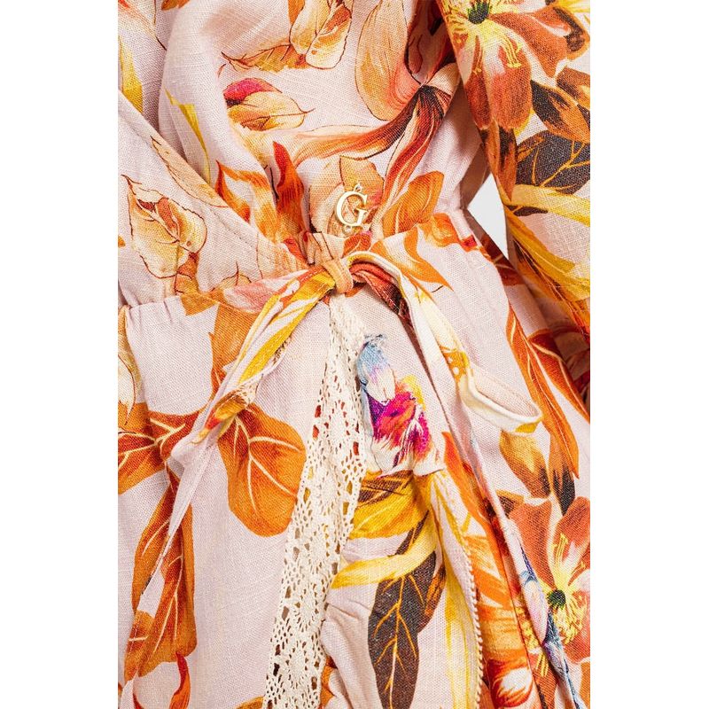 Fashion, accesorii si bijuterii - Femei - Imbracaminte femei - Rochii femei - Rochie de vara Guess Hafa W3GK34 WFCY0 M INTL Portocaliu - Infinity.ro