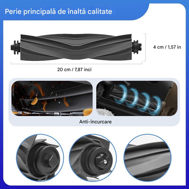 Electronice si Electrocasnice - Ingrijirea locuintei - Accesorii aparate pentru ingrijirea locuintei - Perie centrala cu capeti detasabili, PAA-home compatibile cu aspiratorul MOVA E30 ULTRA RLE51SE - Infinity.ro
