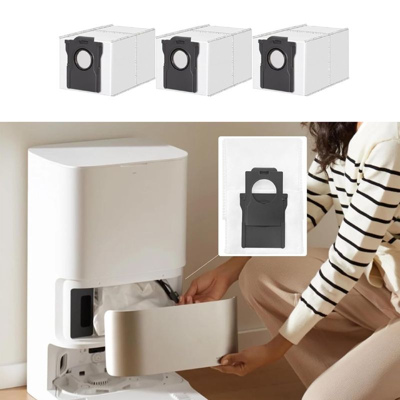 Electronice si Electrocasnice - Ingrijirea locuintei - Accesorii aparate pentru ingrijirea locuintei - Set 3 saci praf de la PAA-home pentru statia aspiratorului Dreame Aqua 10 Ultra Roller Complete RLH71DE-1 - Infinity.ro