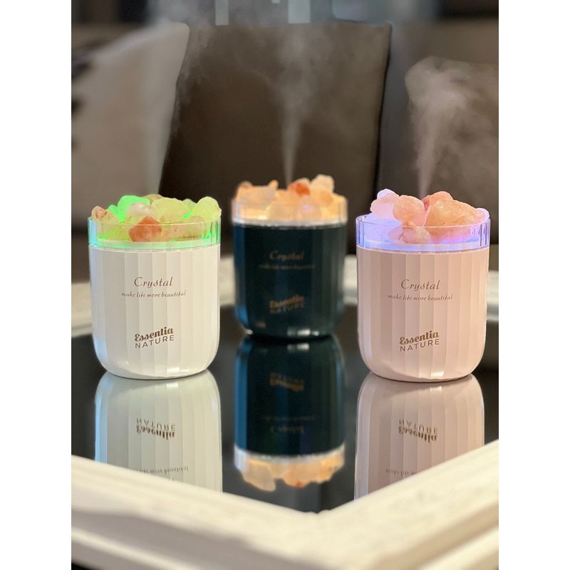 Casa si Gradina - Decoratiuni - Aromaterapie si lumanari - Difuzoare aromaterapie - Difuzor Ultrasonic Crystal Stone 200ml Verde + Umidificator - Infinity.ro