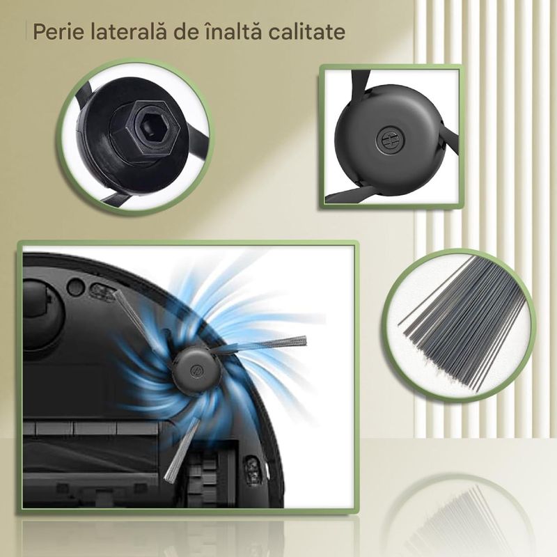 Electronice si Electrocasnice - Ingrijirea locuintei - Accesorii aparate pentru ingrijirea locuintei - Set doua perii laterale PAA-home compatibile cu aspiratorul robot Dreame Aqua 10 Ultra Roller Complete RLH71DE-1 - Infinity.ro