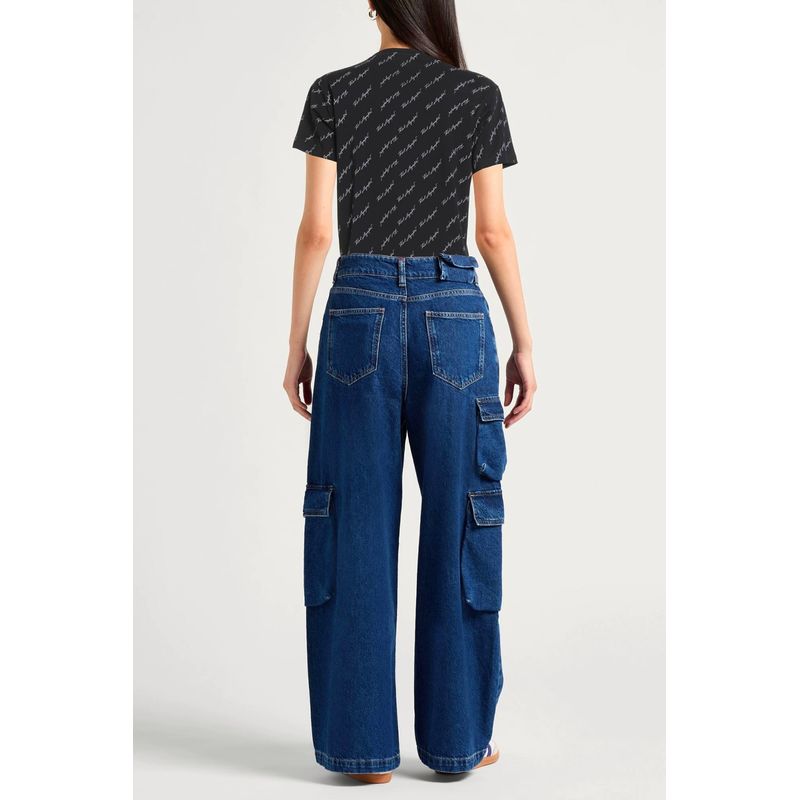 Fashion, accesorii si bijuterii - Femei - Imbracaminte femei - Tricouri si topuri femei - Tricou dama Karl Lagerfeld  all-over print signature S INTL Negru - Infinity.ro