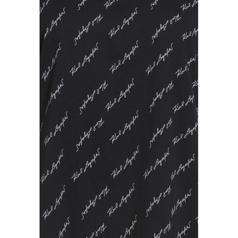 Fashion, accesorii si bijuterii - Femei - Imbracaminte femei - Tricouri si topuri femei - Tricou dama Karl Lagerfeld  all-over print signature S INTL Negru - Infinity.ro