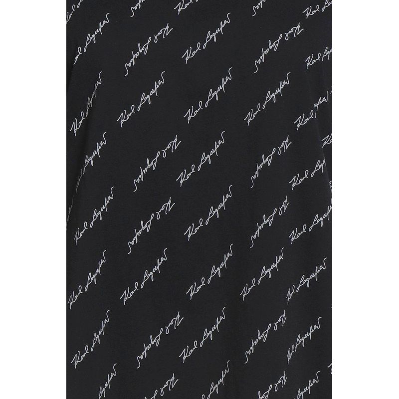 Fashion, accesorii si bijuterii - Femei - Imbracaminte femei - Tricouri si topuri femei - Tricou dama Karl Lagerfeld  all-over print signature L INTL Negru - Infinity.ro