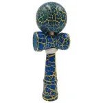 Jucarii, Copii si Bebe - Jucarii si jocuri - Jucarii & jocuri educative - Jucarii interactive - Kendama profesionala din lemn cu 2 cupe, 18x6.5 cm, model pentru incepatori si avansati, albastru galben, ABYZ - Infinity.ro