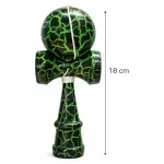 Jucarii, Copii si Bebe - Jucarii si jocuri - Jucarii & jocuri educative - Jucarii interactive - Kendama profesionala din lemn cu 2 cupe, 18x6.5 cm, pentru trick-uri si antrenament, negru verde, ABYZ - Infinity.ro