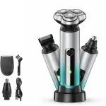 Ingrijire personala si Cosmetice - Aparate & accesorii ingrijire personala - Aparate de ras si tuns - Aparate de tuns - Aparat de tuns facial 3 in 1 ABYZ, cu 3 capete detasabile, reincarcabil, pentru barbierit, perciuni si nas - Infinity.ro