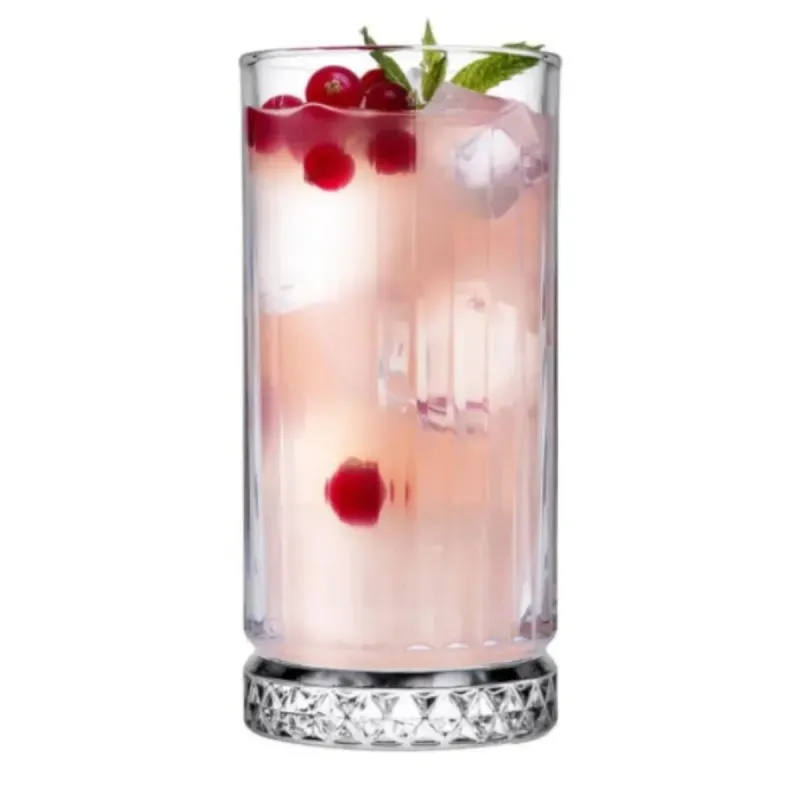 Casa si Gradina - Bucatarie si vesela - Cani si pahare - Pahare - Set 6 pahare apa ABYZ 300 ml, sticla transparenta, design elegant cu baza texturata - Infinity.ro