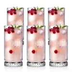 Casa si Gradina - Bucatarie si vesela - Cani si pahare - Pahare - Set 6 pahare apa ABYZ 300 ml, sticla transparenta, design elegant cu baza texturata - Infinity.ro