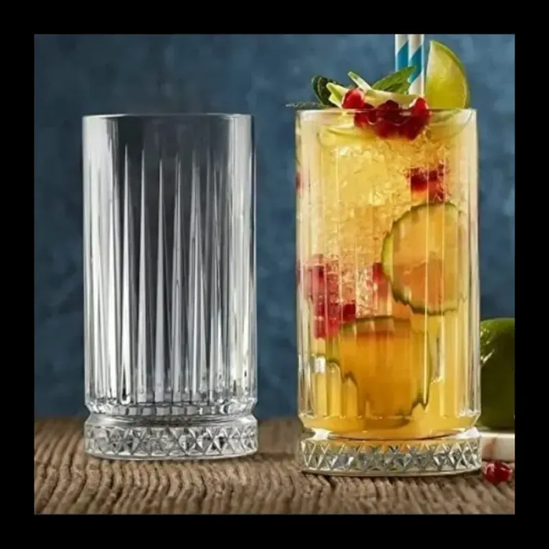 Casa si Gradina - Bucatarie si vesela - Cani si pahare - Pahare - Set 6 pahare apa ABYZ 300 ml, sticla transparenta, design elegant cu baza texturata - Infinity.ro