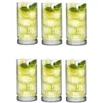 Casa si Gradina - Bucatarie si vesela - Cani si pahare - Pahare - Set 6 pahare apa ABYZ 300 ml, sticla transparenta, design elegant cu baza texturata - Infinity.ro