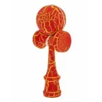 Jucarii, Copii si Bebe - Jucarii si jocuri - Jucarii & jocuri educative - Jucarii interactive - Kendama profesionala din lemn cu 2 cupe, 18x6.5 cm, model pentru trick-uri, culoare rosu galben, ABYZ - Infinity.ro