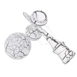 Jucarii, Copii si Bebe - Jucarii si jocuri - Jucarii & jocuri educative - Jucarii interactive - Kendama profesionala din lemn cu 2 cupe, 18x6.5 cm, model clasic pentru trick-uri, alb negru, ABYZ - Infinity.ro