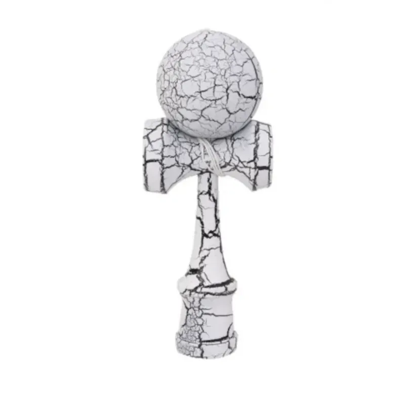 Jucarii, Copii si Bebe - Jucarii si jocuri - Jucarii & jocuri educative - Jucarii interactive - Kendama profesionala din lemn cu 2 cupe, 18x6.5 cm, model clasic pentru trick-uri, alb negru, ABYZ - Infinity.ro