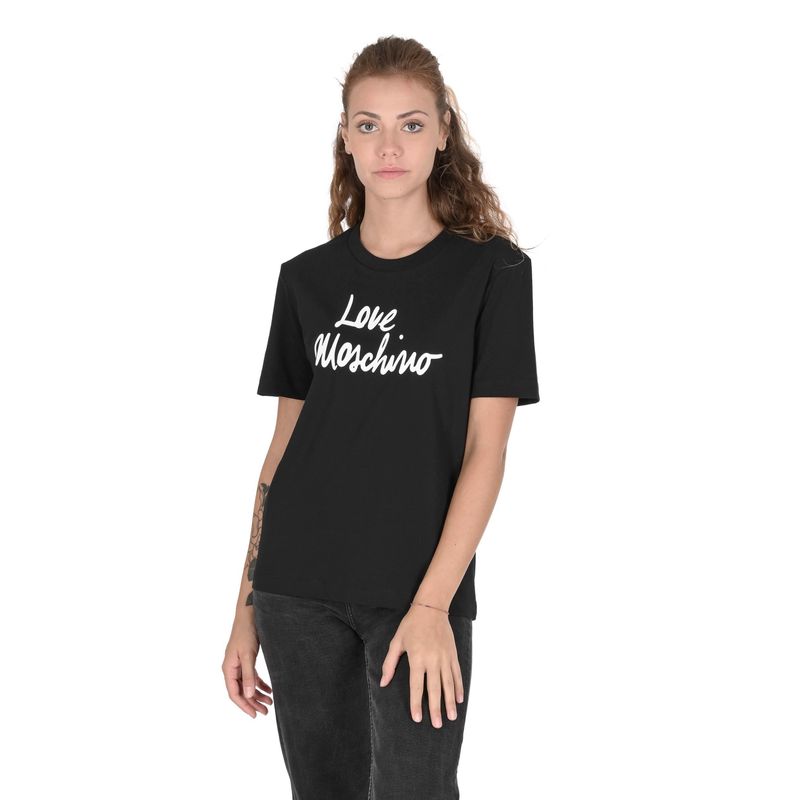 Fashion, accesorii si bijuterii - Femei - Imbracaminte femei - Tricouri si topuri femei - Tricou dama Love Moschino 101707 S INTL Negru - Infinity.ro