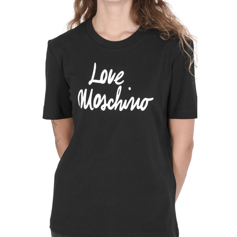 Fashion, accesorii si bijuterii - Femei - Imbracaminte femei - Tricouri si topuri femei - Tricou dama Love Moschino 101707 S INTL Negru - Infinity.ro