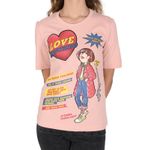 Fashion, accesorii si bijuterii - Femei - Imbracaminte femei - Tricouri si topuri femei - Tricou dama Love Moschino 101688 XS INTL Roz - Infinity.ro