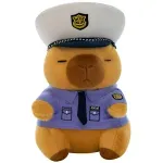 Jucarii, Copii si Bebe - Jucarii si jocuri - Jucarii de plus - Jucarie plus Capybara politist ABYZ, 25 cm, maro, model cu haine detasabile, cadou pentru copii - Infinity.ro