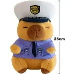 Jucarii, Copii si Bebe - Jucarii si jocuri - Jucarii de plus - Jucarie plus Capybara politist ABYZ, 25 cm, maro, model cu haine detasabile, cadou pentru copii - Infinity.ro