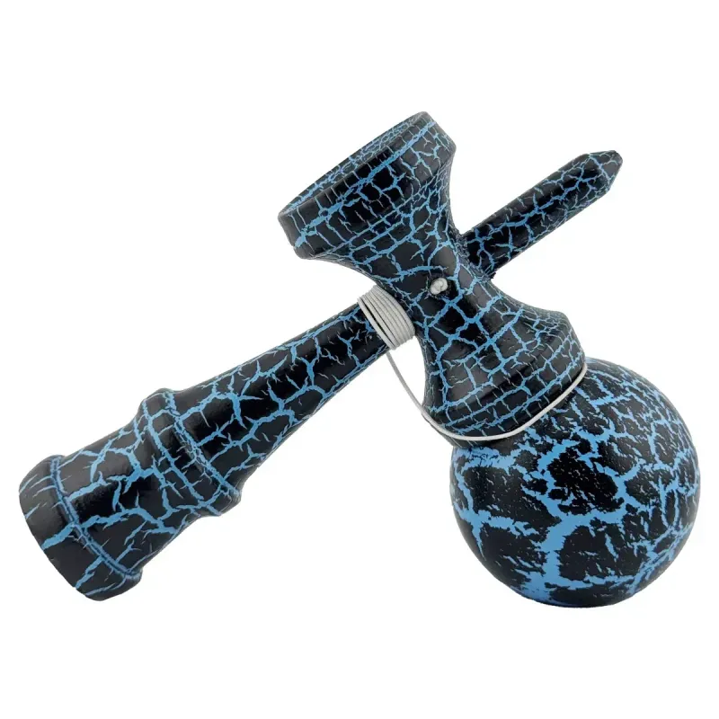 Jucarii, Copii si Bebe - Jucarii si jocuri - Jucarii & jocuri educative - Jucarii interactive - Kendama profesionala din lemn 2 cupe 19x7 cm Albastru Negru ABYZ - Infinity.ro