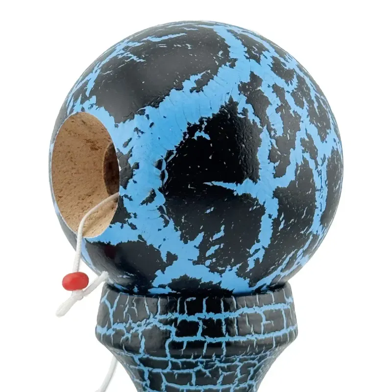 Jucarii, Copii si Bebe - Jucarii si jocuri - Jucarii & jocuri educative - Jucarii interactive - Kendama profesionala din lemn 2 cupe 19x7 cm Albastru Negru ABYZ - Infinity.ro