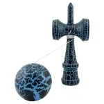 Jucarii, Copii si Bebe - Jucarii si jocuri - Jucarii & jocuri educative - Jucarii interactive - Kendama profesionala din lemn 2 cupe 19x7 cm Albastru Negru ABYZ - Infinity.ro