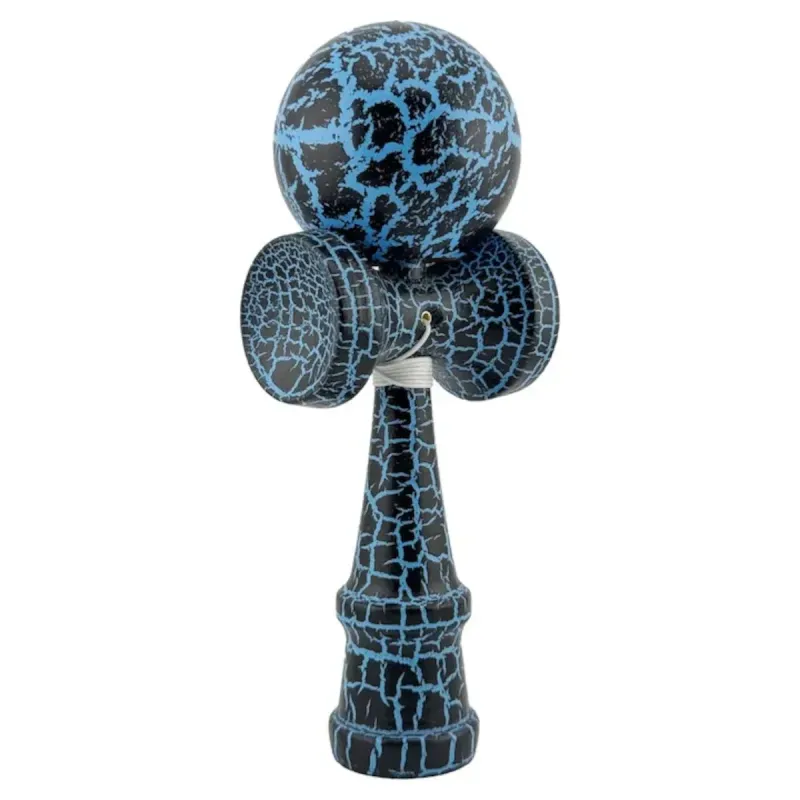 Jucarii, Copii si Bebe - Jucarii si jocuri - Jucarii & jocuri educative - Jucarii interactive - Kendama profesionala din lemn 2 cupe 19x7 cm Albastru Negru ABYZ - Infinity.ro