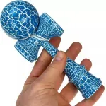 Jucarii, Copii si Bebe - Jucarii si jocuri - Jucarii & jocuri educative - Jucarii interactive - Kendama profesionala din lemn 2 cupe 19x7 cm albastru alb ABYZ - Infinity.ro