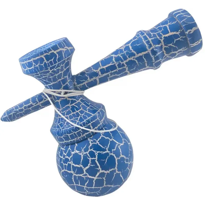Jucarii, Copii si Bebe - Jucarii si jocuri - Jucarii & jocuri educative - Jucarii interactive - Kendama profesionala din lemn 2 cupe 19x7 cm albastru alb ABYZ - Infinity.ro