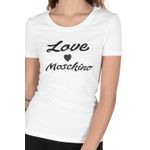 Fashion, accesorii si bijuterii - Femei - Imbracaminte femei - Tricouri si topuri femei - Tricou dama Love Moschino 101719 S INTL Alb - Infinity.ro
