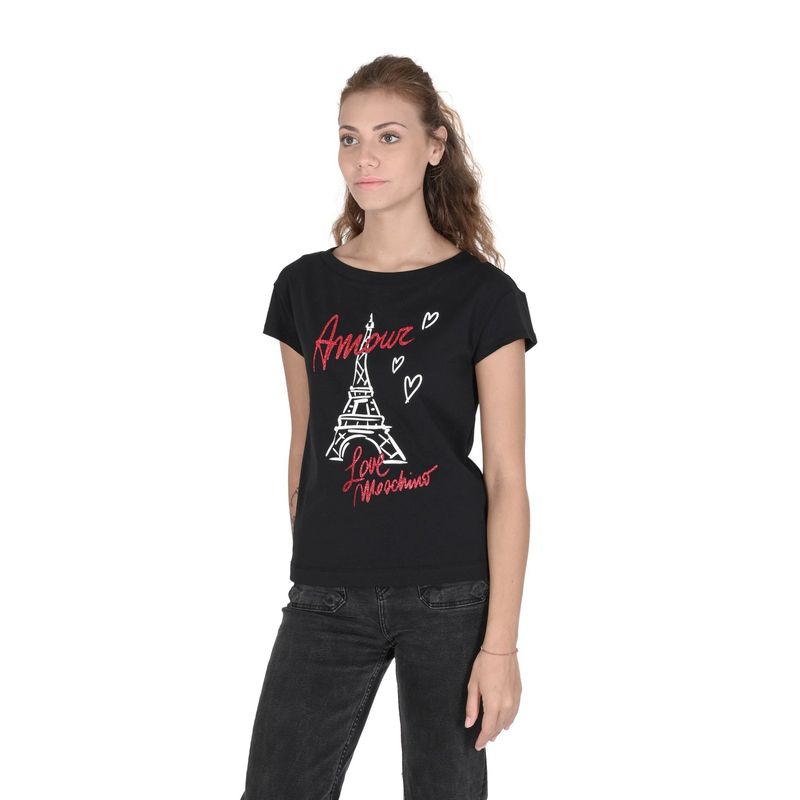 Fashion, accesorii si bijuterii - Femei - Imbracaminte femei - Tricouri si topuri femei - Tricou dama Love Moschino 101692 M INTL Negru - Infinity.ro