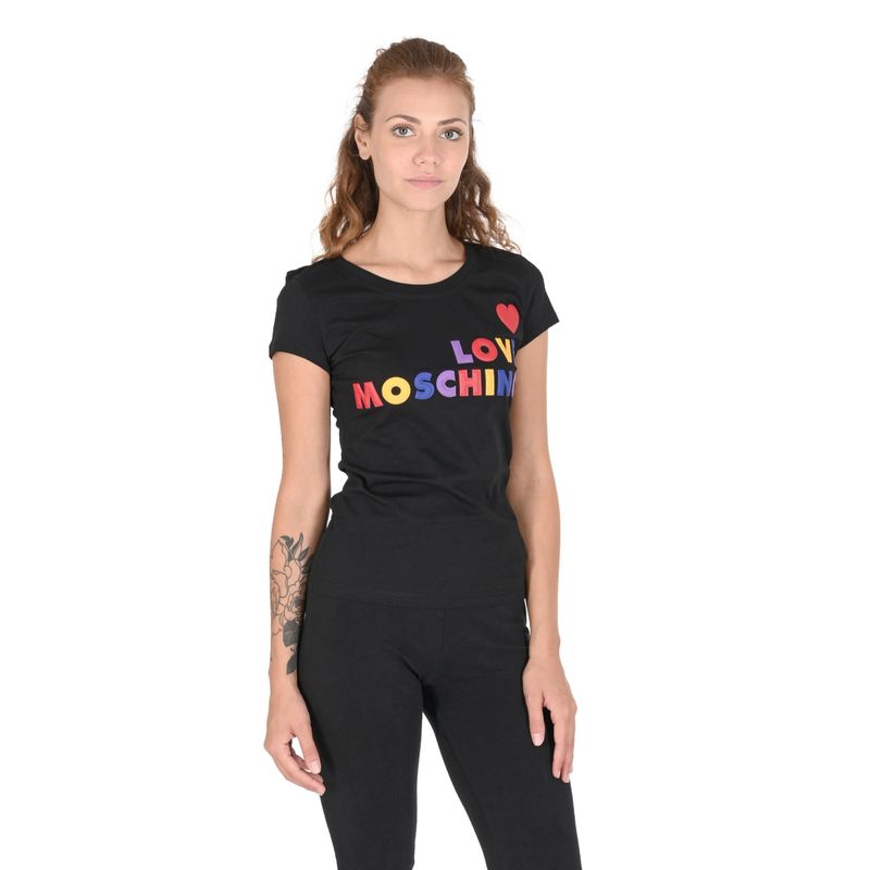 Fashion, accesorii si bijuterii - Femei - Imbracaminte femei - Tricouri si topuri femei - Tricou dama Love Moschino 101687 XS INTL Negru - Infinity.ro