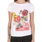 Fashion, accesorii si bijuterii - Femei - Imbracaminte femei - Tricouri si topuri femei - Tricou dama Love Moschino Cartoon Graphic Tee M INTL Alb - Infinity.ro
