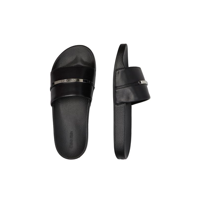 Fashion, accesorii si bijuterii - Femei - Incaltaminte femei - Slapi si papuci femei - Slapi dama Calvin Klein Pool Slide Metal Bar HW0HW01980 40 EU Negru - Infinity.ro