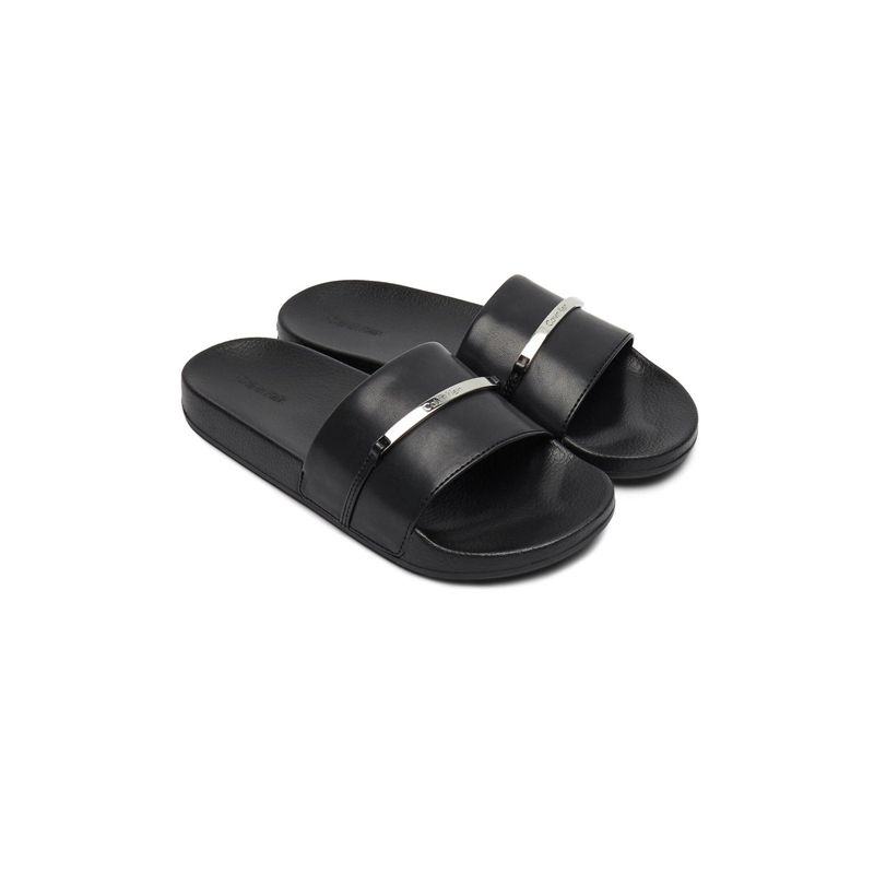 Fashion, accesorii si bijuterii - Femei - Incaltaminte femei - Slapi si papuci femei - Slapi dama Calvin Klein Pool Slide Metal Bar HW0HW01980 40 EU Negru - Infinity.ro