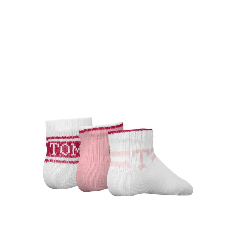 Fashion, accesorii si bijuterii - Copii - Lenjerie si pijamale copii - Sosete si dresuri copii - Set 3 perechi sosete scurte copii Tommy Hilfiger 701236341 Roz 15-18 EU - Infinity.ro