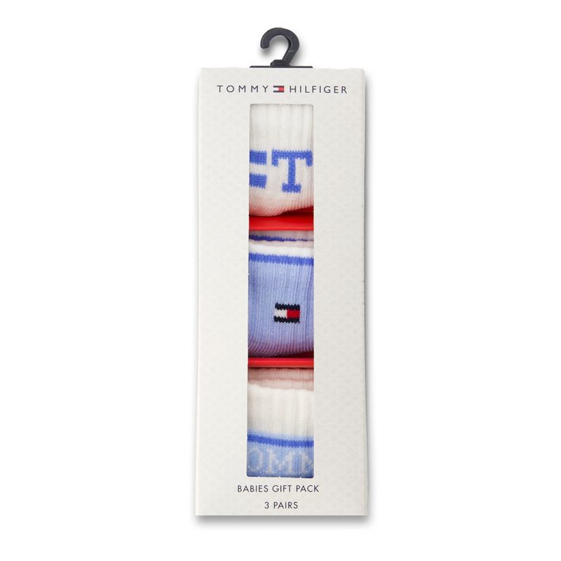 Fashion, accesorii si bijuterii - Copii - Lenjerie si pijamale copii - Sosete si dresuri copii - Set 3 perechi sosete scurte copii Tommy Hilfiger 701236341 Albastru deschis 15-18 EU - Infinity.ro