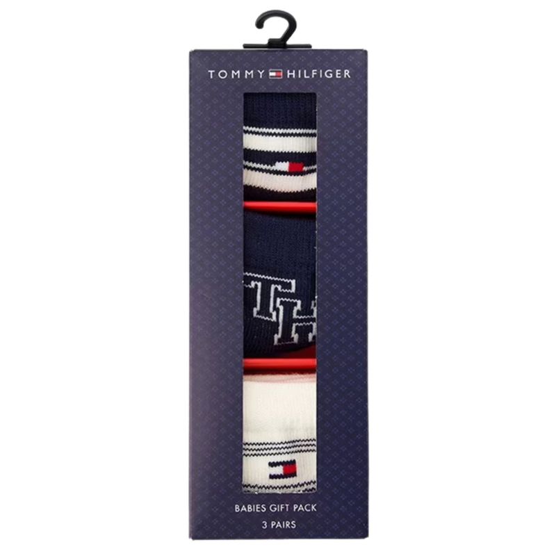 Fashion, accesorii si bijuterii - Copii - Lenjerie si pijamale copii - Sosete si dresuri copii - Set 3 perechi sosete scurte copii Tommy Hilfiger 701236342 Bleumarin 19-22 EU - Infinity.ro
