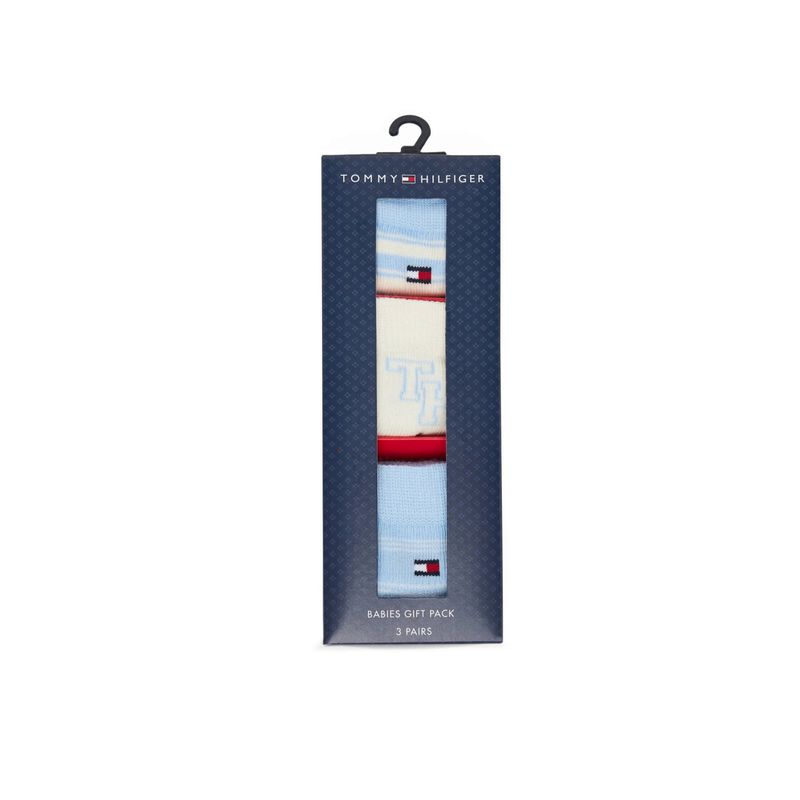 Fashion, accesorii si bijuterii - Copii - Lenjerie si pijamale copii - Sosete si dresuri copii - Set 3 perechi sosete scurte copii Tommy Hilfiger 701236342 Albastru deschis 19-22 EU - Infinity.ro