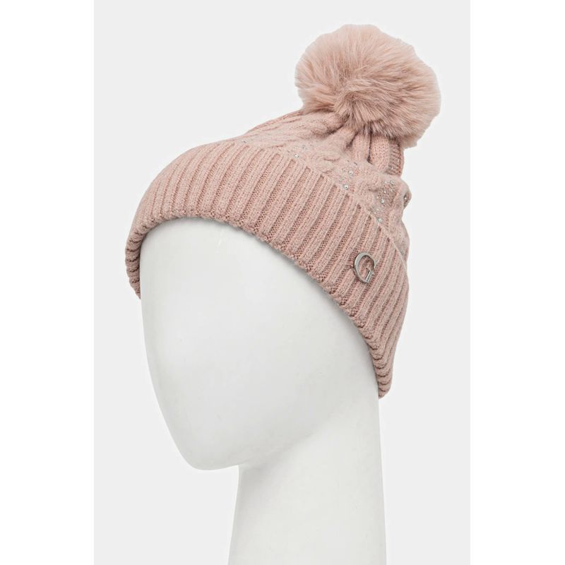 Fashion, accesorii si bijuterii - Femei - Accesorii femei - Caciuli si palarii femei - Caciula dama Gues cu ciucure si aplicatii metalice Roz prafuit 57 - Infinity.ro