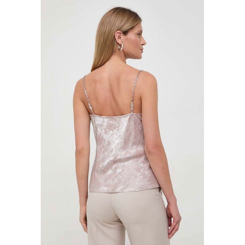 Fashion, accesorii si bijuterii - Femei - Imbracaminte femei - Tricouri si topuri femei - Top Guess cu bretele din lant W3BH61 S INTL Bej - Infinity.ro