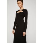 Fashion, accesorii si bijuterii - Femei - Imbracaminte femei - Rochii femei - Rochie eleganta Milano cu placa metalica ovala cu D Negru L INTL - Infinity.ro