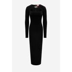 Fashion, accesorii si bijuterii - Femei - Imbracaminte femei - Rochii femei - Rochie eleganta Milano cu placa metalica ovala cu D Negru L INTL - Infinity.ro