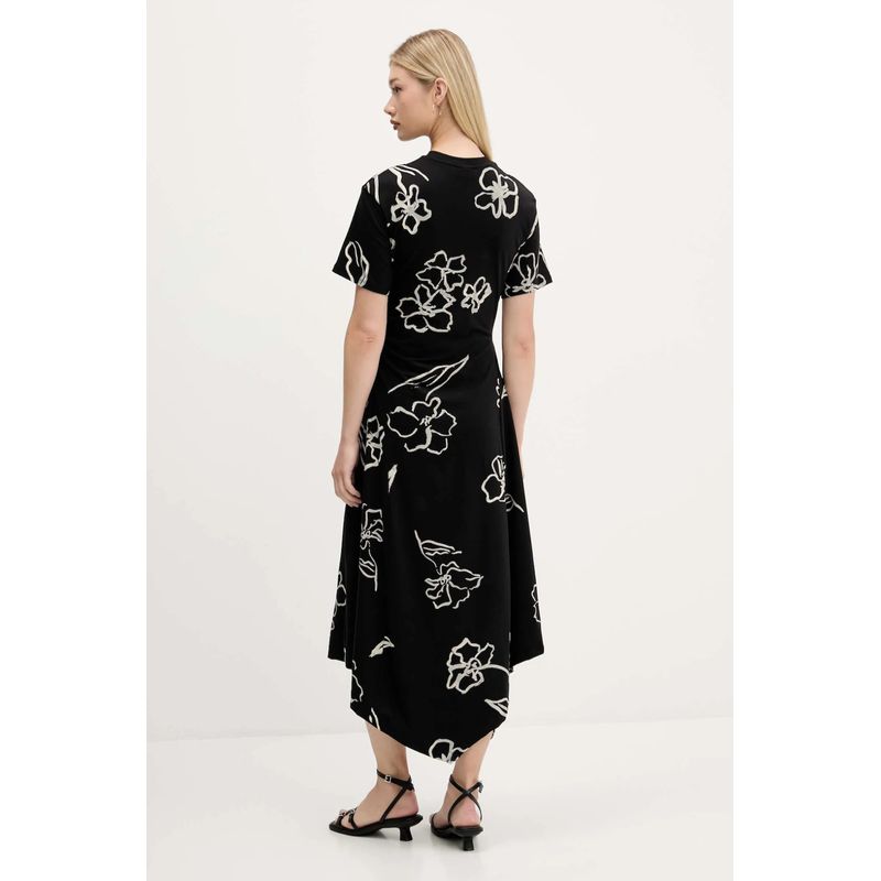 Fashion, accesorii si bijuterii - Femei - Imbracaminte femei - Rochii femei - Rochie dama de zi Desigual Calma 25WWVK44 XS INTL Negru - Infinity.ro