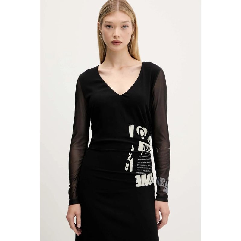 Fashion, accesorii si bijuterii - Femei - Imbracaminte femei - Rochii femei - Rochie dama de zi Desigual Posinew 25WWVW26 L INTL Negru - Infinity.ro