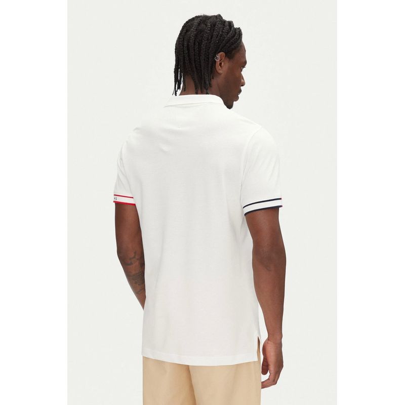 Fashion, accesorii si bijuterii - Barbati - Imbracaminte - Tricouri si bluze barbati - Tricou polo uni Tommy Jeans DM0DM21306 M INTL Alb - Infinity.ro